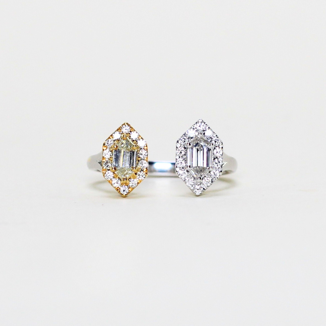 .85cts Hexagon-shape open ring