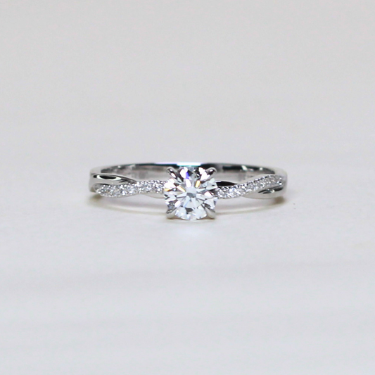 .83cts round cut half eternity lab-grown modified ring