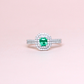 .39ct Colombian Emerald ring with double halo