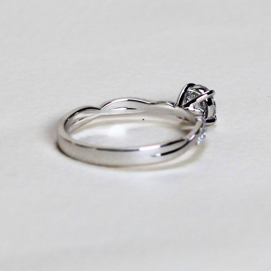 1.40cts Elongated Cushion Pavé lab-grown ring