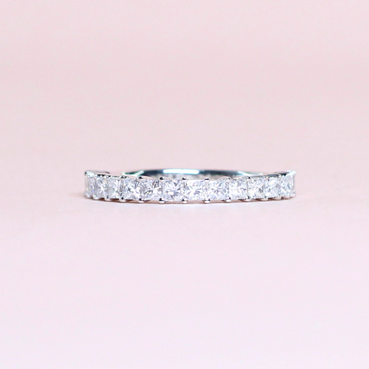 .52cts Princess cut half eternity ring