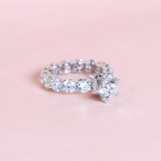 7.205cts Round cut Full eternity Lab-grown ring