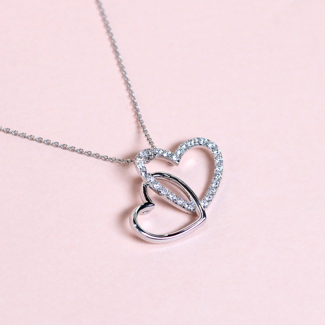 .38cts Double heart necklace