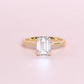 2.05ct Lab-grown Emerald solitaire ring High setting