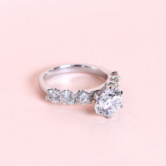 2.02cts Lab-Grown Diamond Ring with Natural Diamond Accents