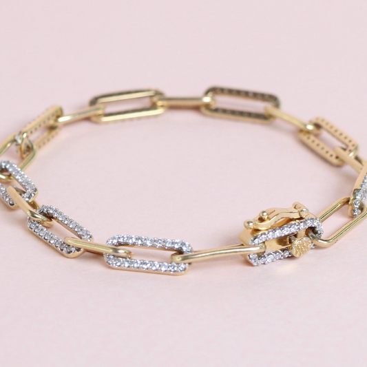 1cts Diamond Gold link bracelet