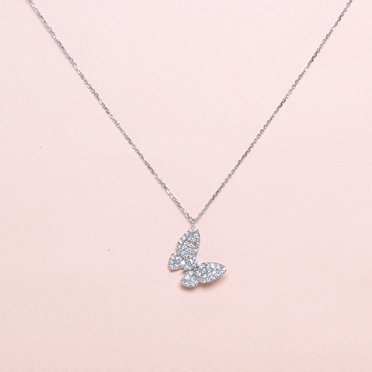 .42cts Butterfly Diamond Necklace