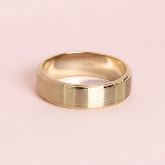 6mm Plain Band Sleek Satin Ring