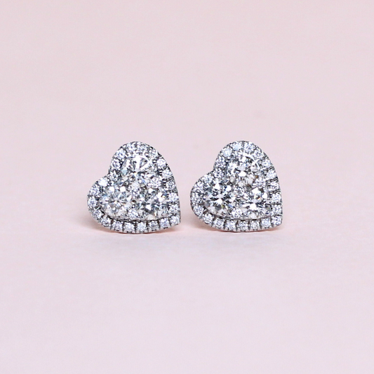 .97cts Heart Illusion Earrings