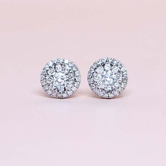 .87cts Round Illusion Earrings