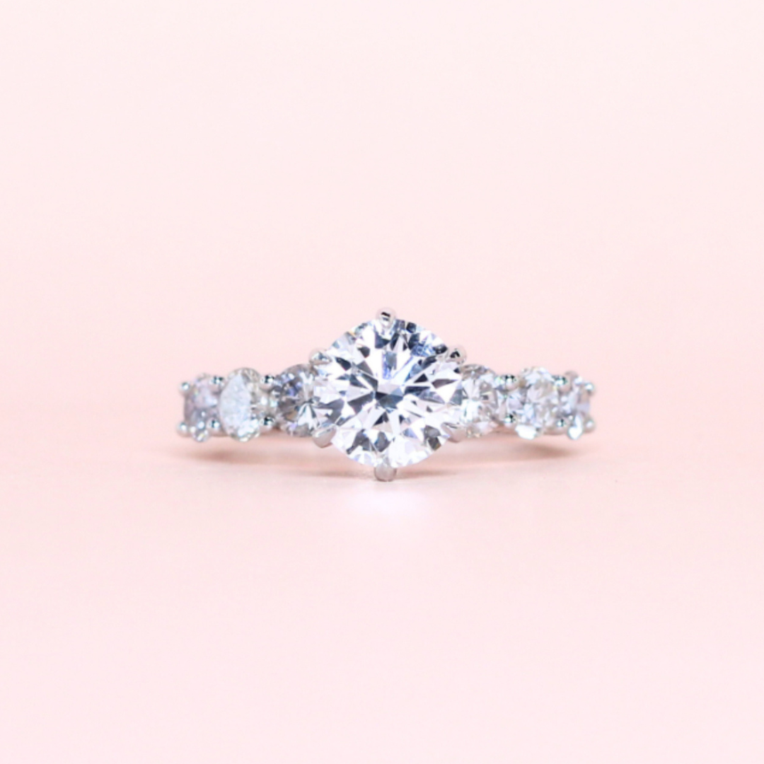 2.02cts Lab-Grown Diamond Ring with Natural Diamond Accents
