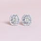 .64cts Cushion illusion earrings w/ halo