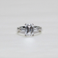 2.21cts Emerald cut Lab-grown trilogy ring
