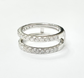 Double-row half eternity ring in pave setting