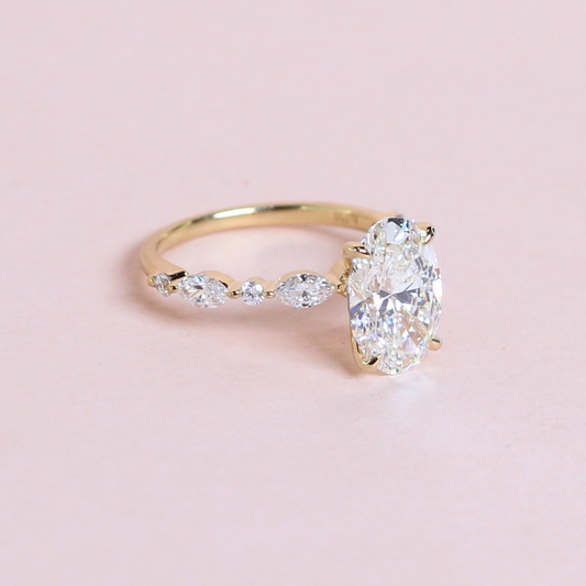 2.12ct Oval lab-grown diamond ring in modified band