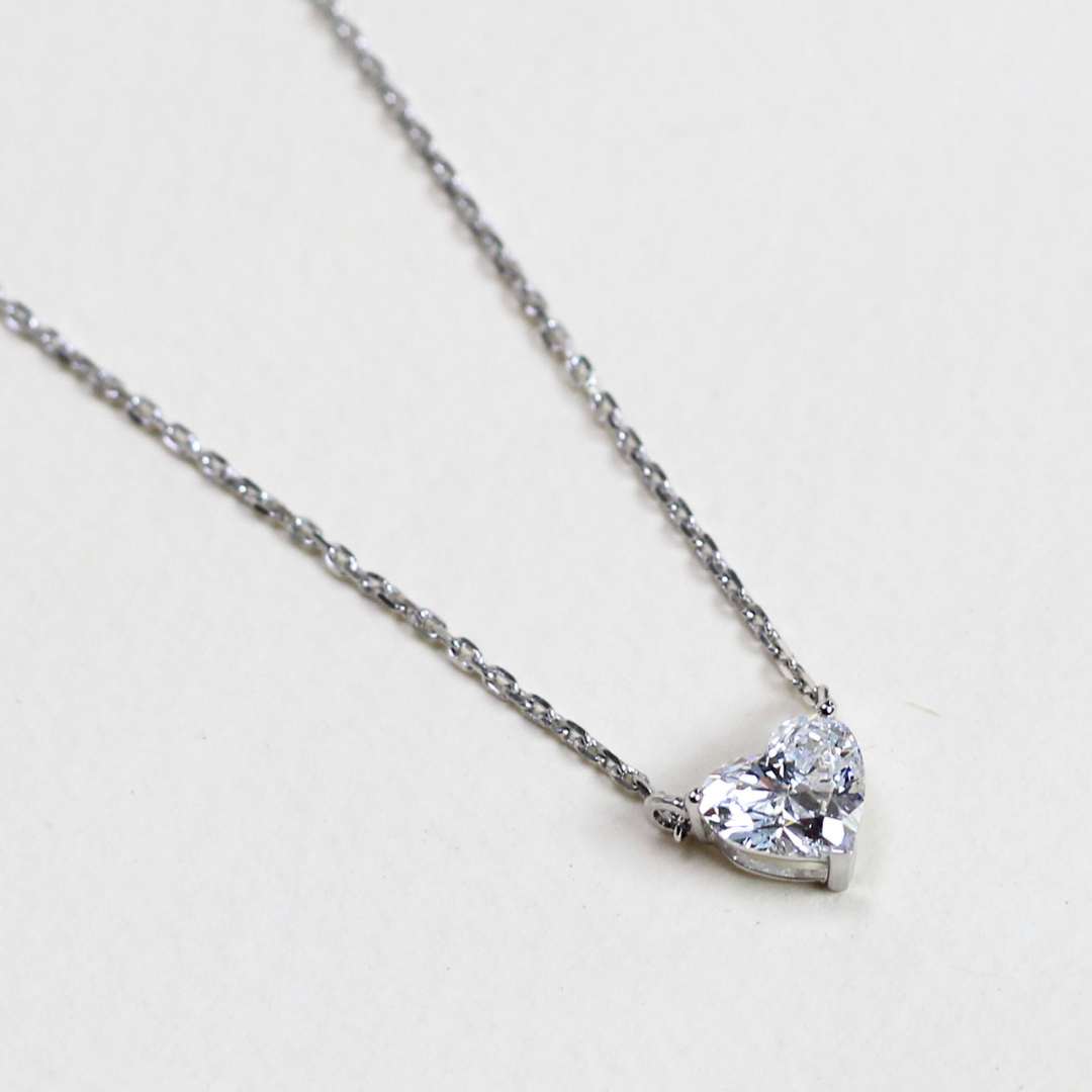 1ct Heart cut lab-grown Solitaire necklace