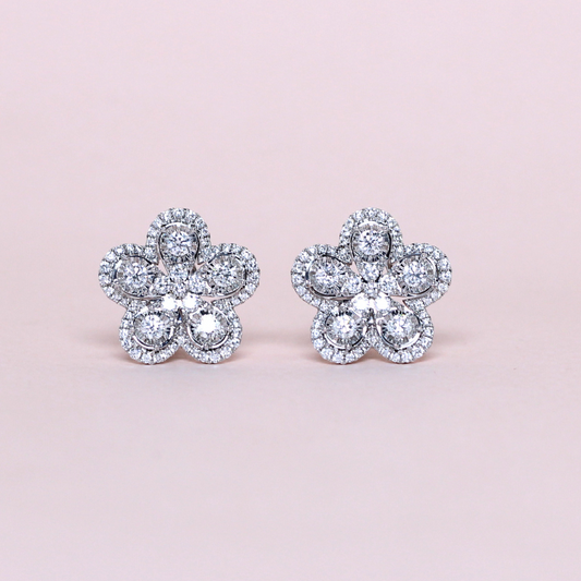 1.42cts Flower earrings