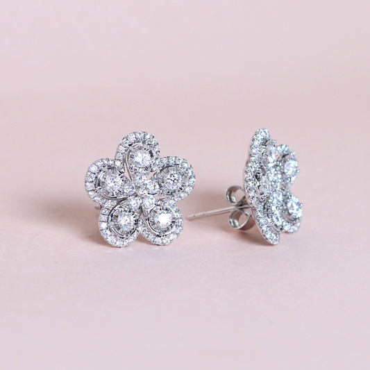 1.42cts Flower earrings