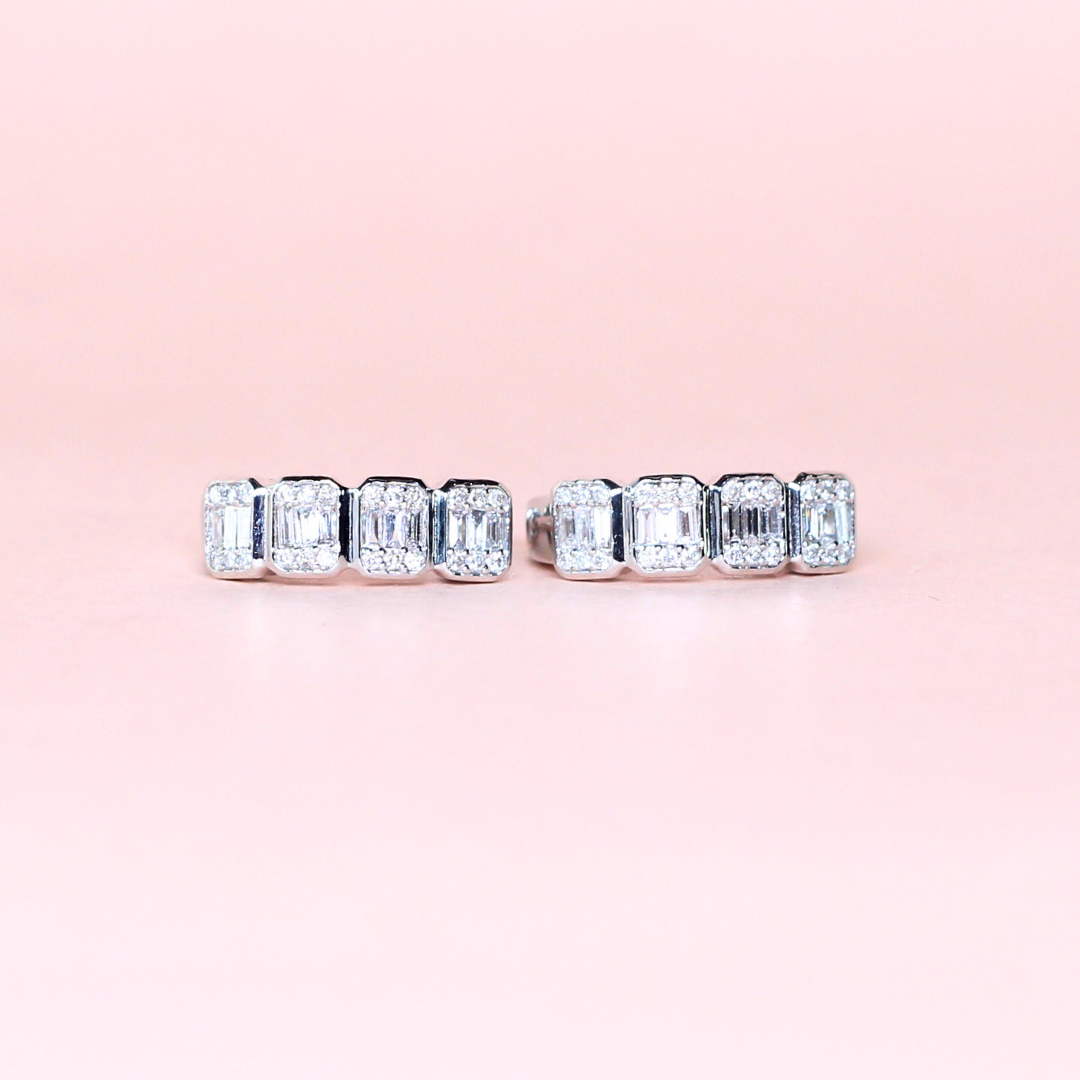 .44cts Baguette Hoop Earrings