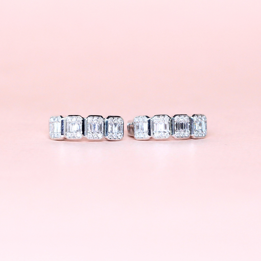 .44cts Baguette Hoop Earrings