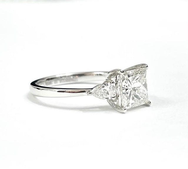 1.03ct Princes Diamond ring with Pear side stones