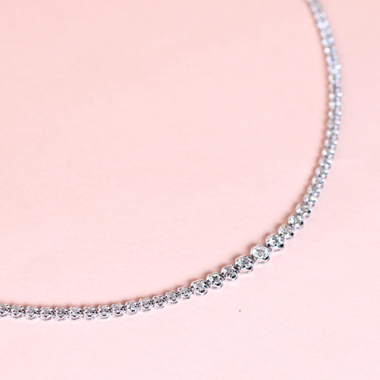 4cts Graduating Tennis Necklace