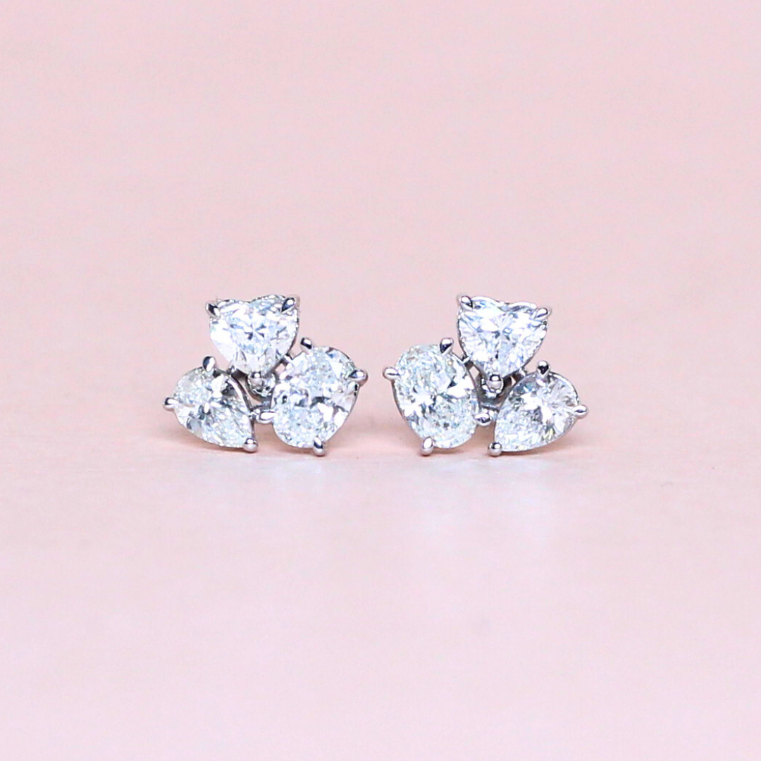 .90cts multi-shaped earrings