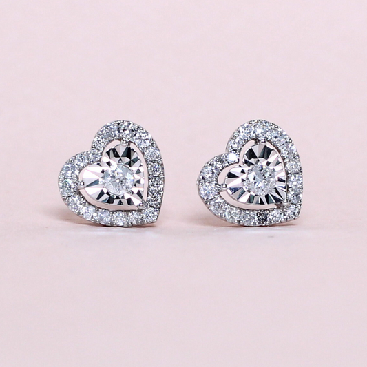 .50cts Heart Stud earrings