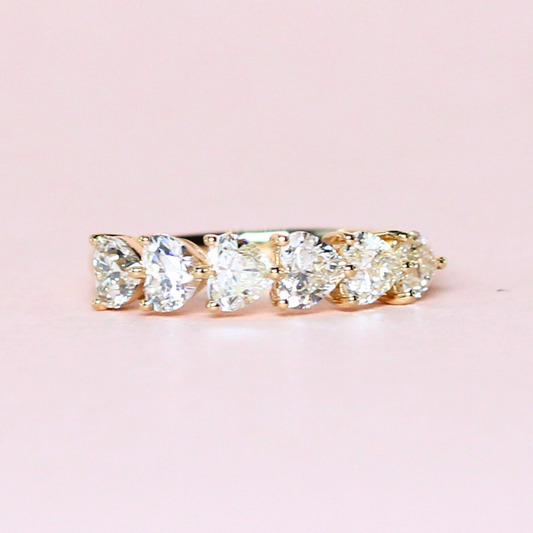 1.50cts 6-stone Heart cut ring