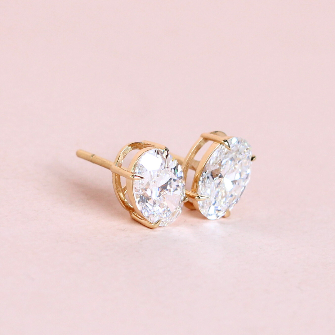 4.14cts Oval cut Lab-grown stud earrings