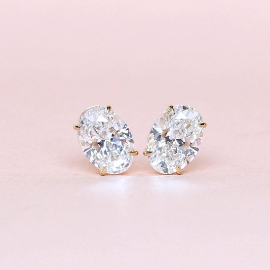 4.14cts Oval cut Lab-grown stud earrings