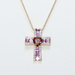 .50cts Pink Sapphire Cross necklace