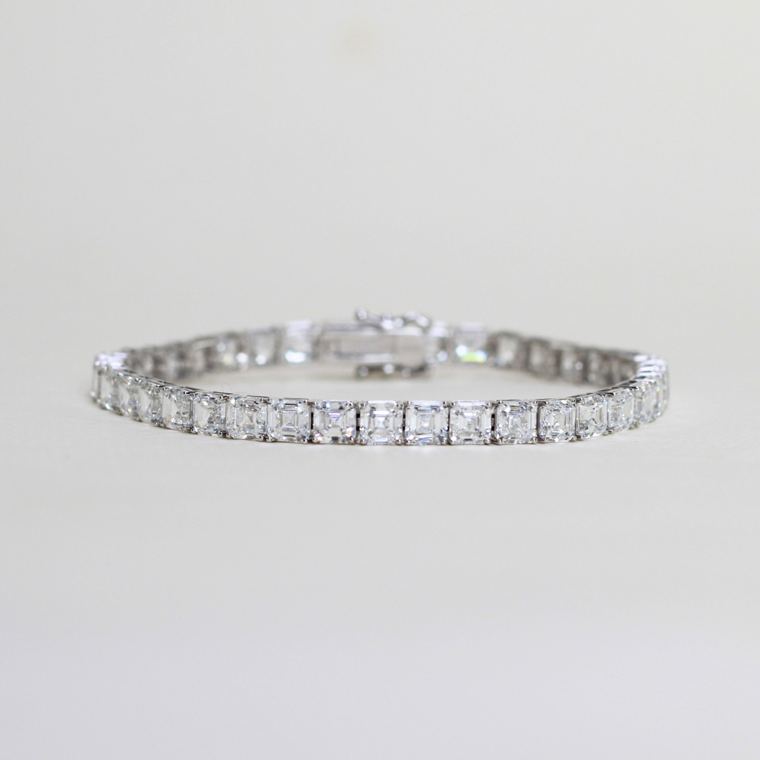 20cts Asscher cut Lab-grown tennis bracelet