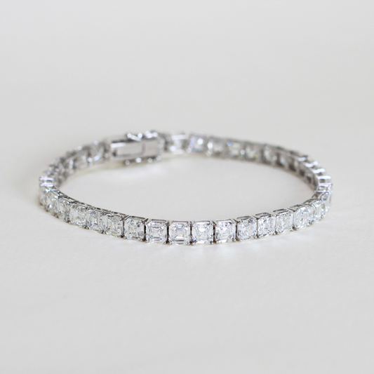 20cts Asscher cut Lab-grown tennis bracelet