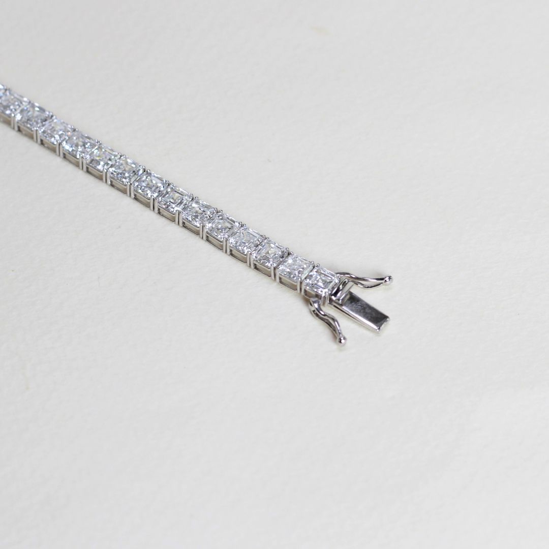 20cts Asscher cut Lab-grown tennis bracelet