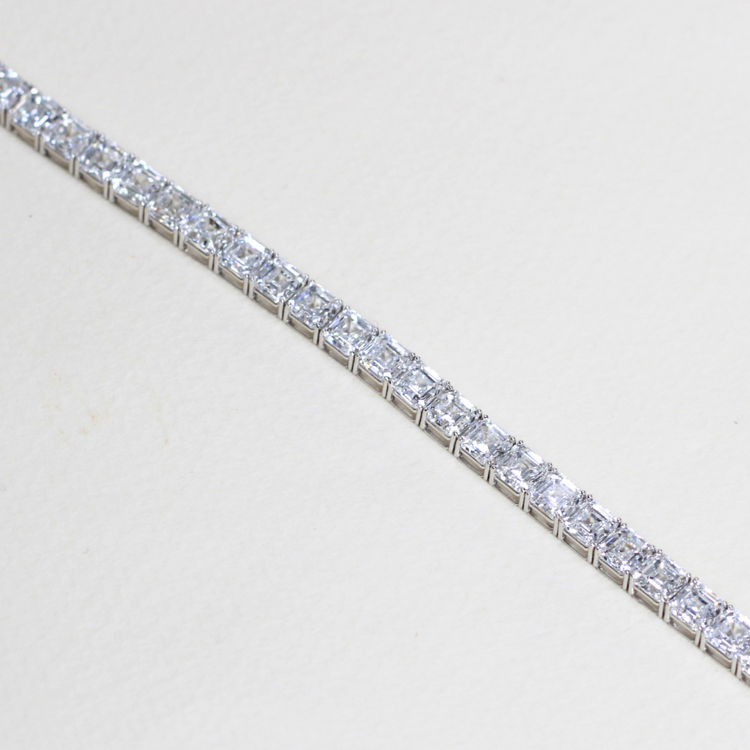 20cts Asscher cut Lab-grown tennis bracelet