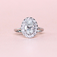 1.46cts Oval ring with halo