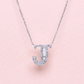 .17cts J diamond Letter necklace