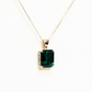 3ct Emerald cut Emerald lab-grown Solitaire necklace