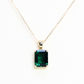 3ct Emerald cut Emerald lab-grown Solitaire necklace