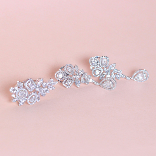 3.32cts Floral Illusion Dangling Set
