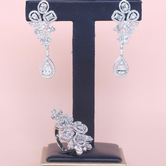 3.32cts Floral Illusion Dangling Set