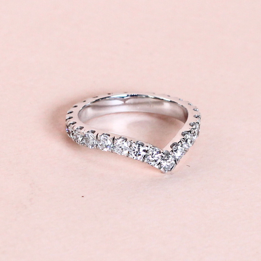 1.47cts Round cut Chevron lab-grown Full Eternity ring