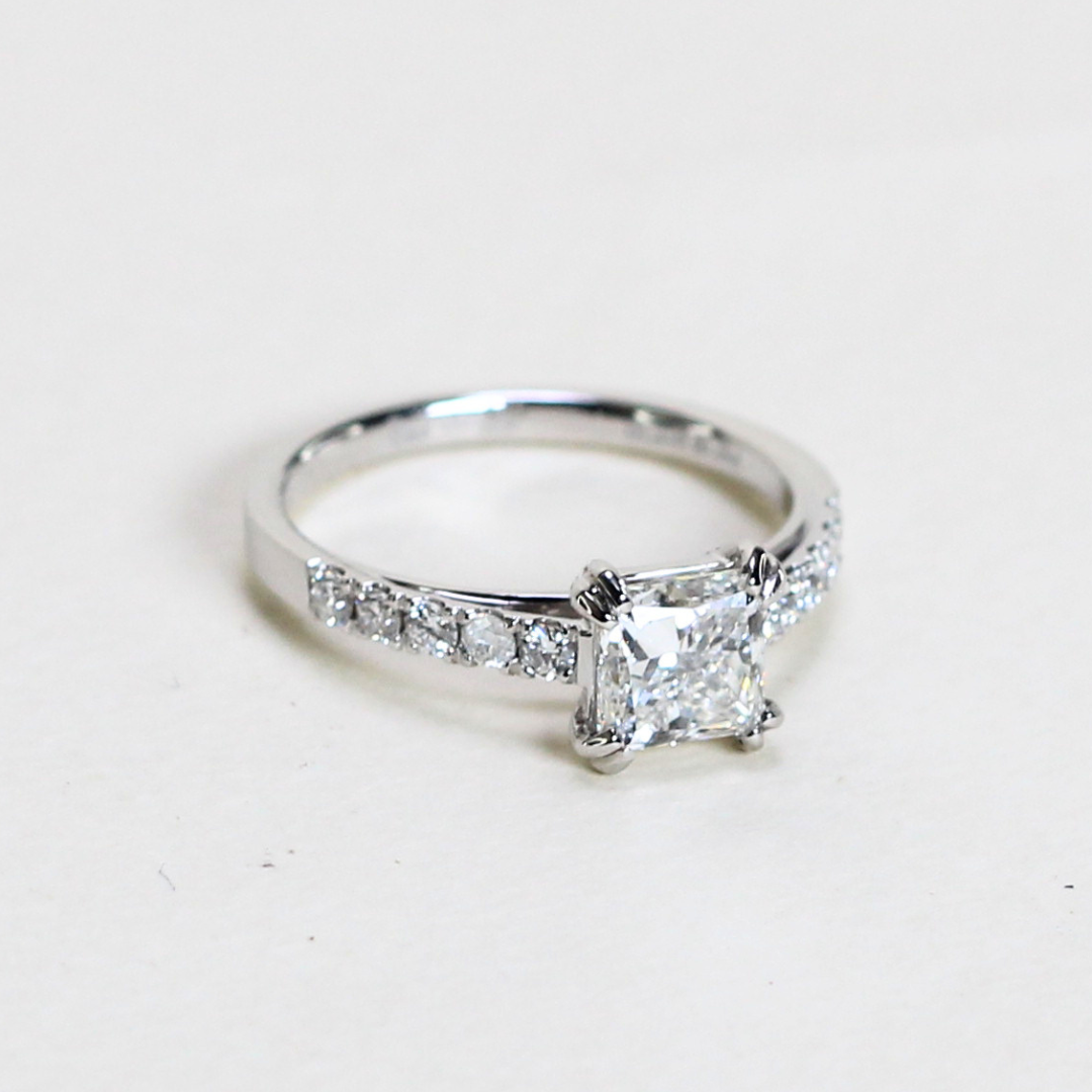 1.21cts Princess cut half eternity Pavé