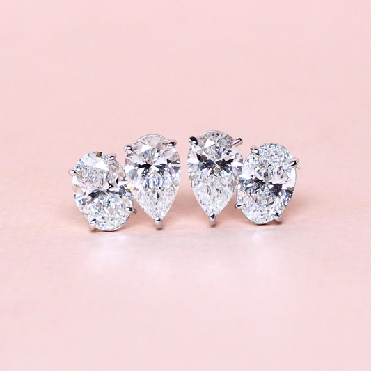 4cts Toi et Moi lab-grown stud earrings