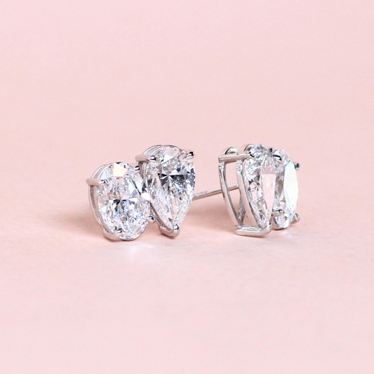 4cts Toi et Moi lab-grown stud earrings