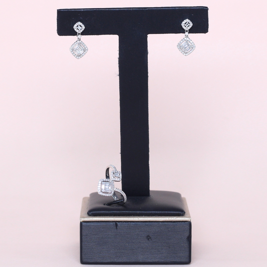 .53cts Cushion Illusion Drop set
