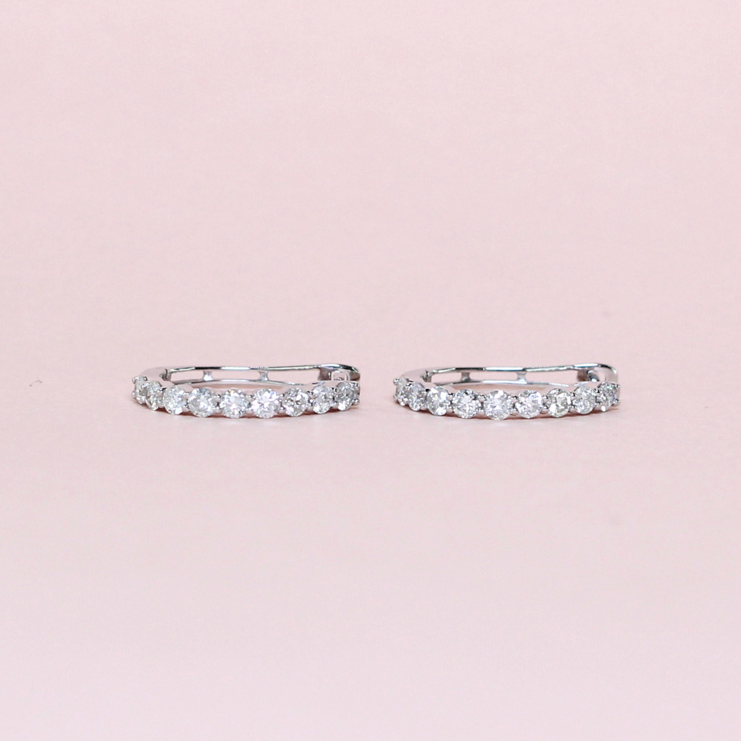 .84cts Natural diamonds hoop earrings