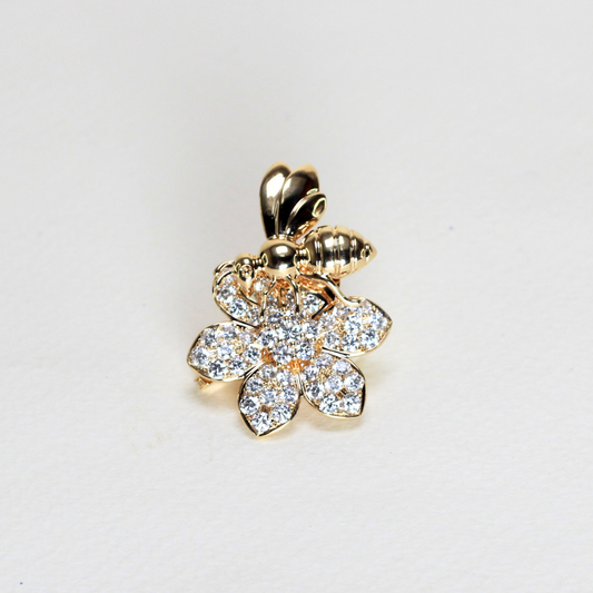 2.7cts Bee and Flower brooch