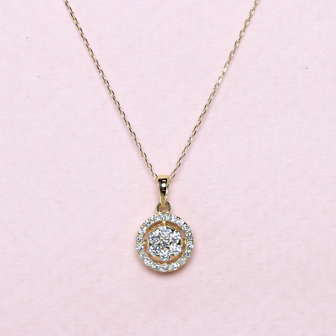 .20cts Round illusion necklace with halo